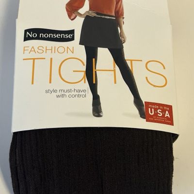 NEW size S/M No Nonsense ribbed knit tights Espresso brown small/medium